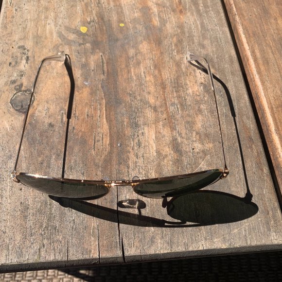 Ray Ban Classic Green and Gold Aviator Sunglasses 58 14 - Picture 3 of 7